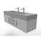 Castello Usa Nile 60" Wall Mounted Gray Vanity With Gray Top And Gold Handles CB-MC-60G-GLD-2053-GR - alternate 4
